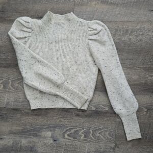 SO Women's Speckled Gray Cropped Turtleneck Sweater